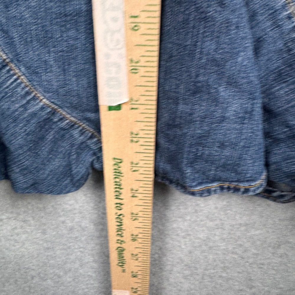 Vintage Y2K Denim Skirt Womens 12 Flared Paneled 90s Western Boho Modest Cottage - Picture 5 of 6